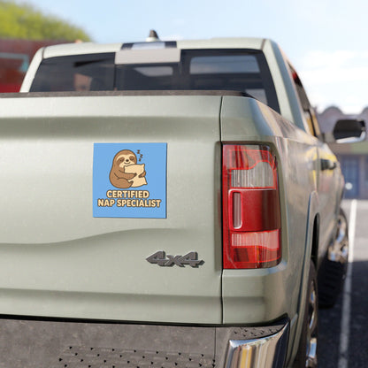 Certified Nap Specialist Sloth Car Magnet- For Those Who Dream Professionally