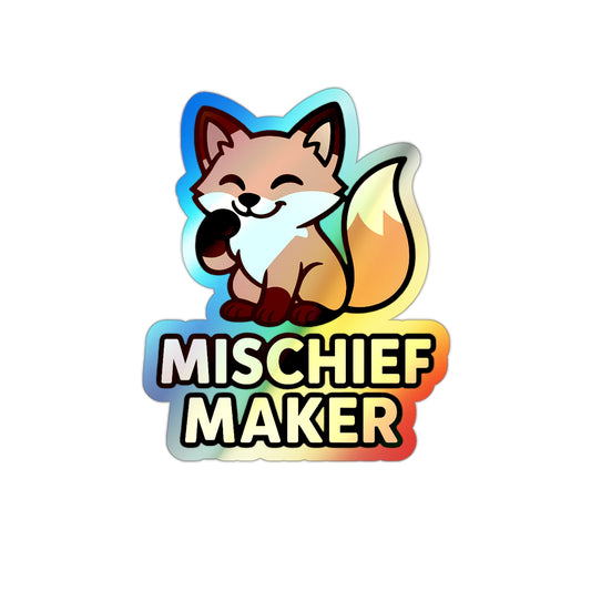 Mischief Maker Fox-   A Spark of Fun for Every Surface ( Vinyl Holographic Sticker)