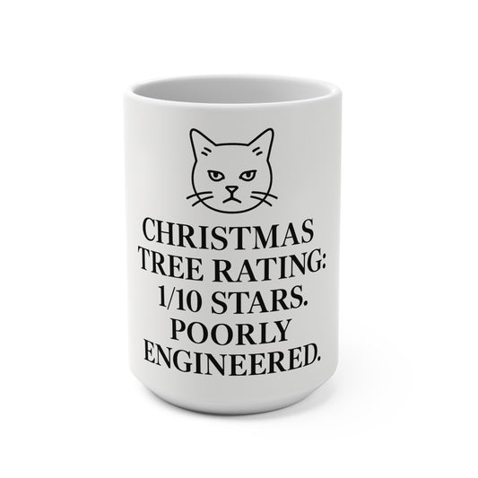 Christmas Tree Rating: 1/10 Stars. Poorly Engineered. Cat Graphic Holiday Coffee Mug