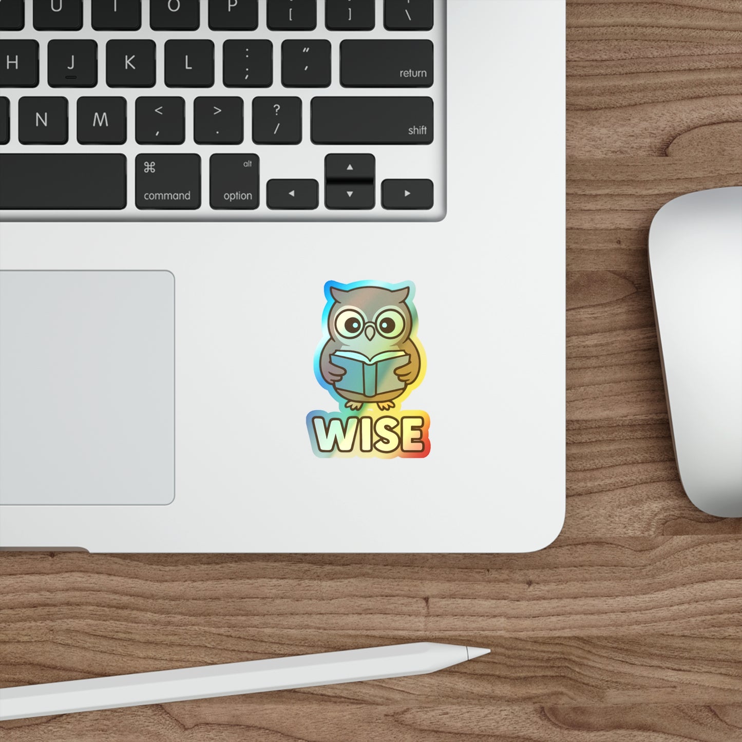 Wise Owl– For Learners Who Never Stop Evolving (Vinyl Holographic Sticker)