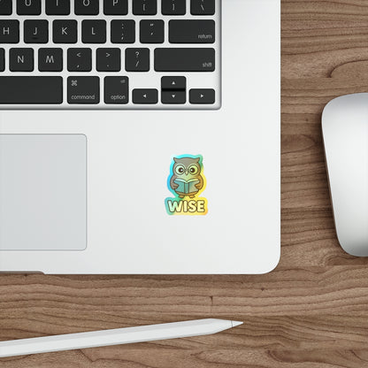 Wise Owl– For Learners Who Never Stop Evolving (Vinyl Holographic Sticker)
