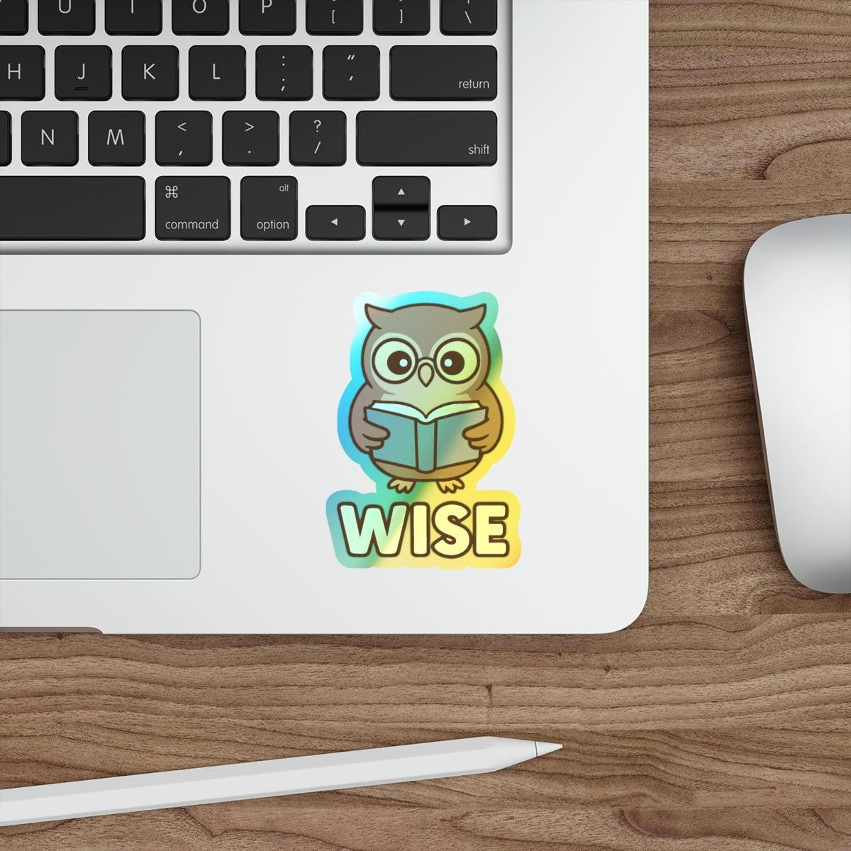 Wise Owl– For Learners Who Never Stop Evolving (Vinyl Holographic Sticker)